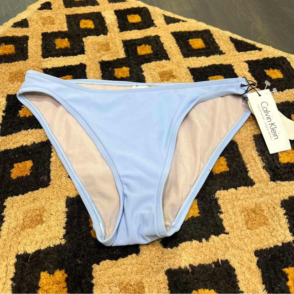 NWT Calvin Klein Women’s Bikini Bottom Soft Blue Sz L
